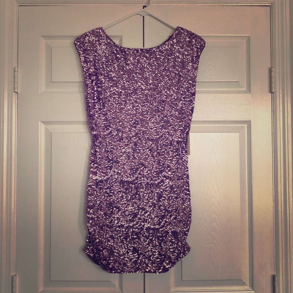 Alice and Olivia Sequin Dress with Keyhole Back
